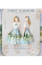 Forest Wardrobe Monet Painting Blouse and Skirt(15 Colours/Full Payment Without Shipping)